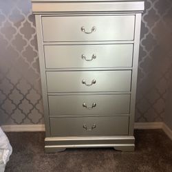 Matching Silver Bedroom Set – $190 for Both or Will Sell Separately 