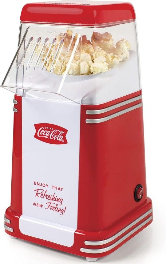 Brand New Nostalgia Coca-Cola Hot-Air Electric Popcorn Machine Maker
