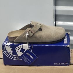Brand New Birkenstock Boston Clogs – Taupe Suede – Original Box + Tags Attached (Never Worn!)