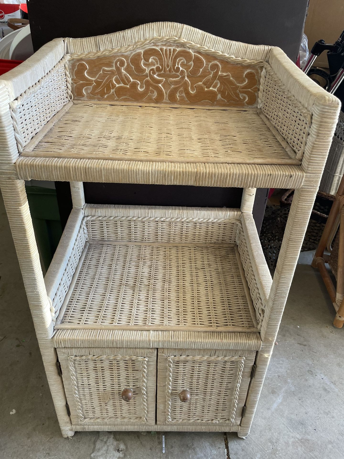 Vintage Wicker Cabinet