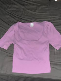 Lavender Square Neck Ribbed Crop Top