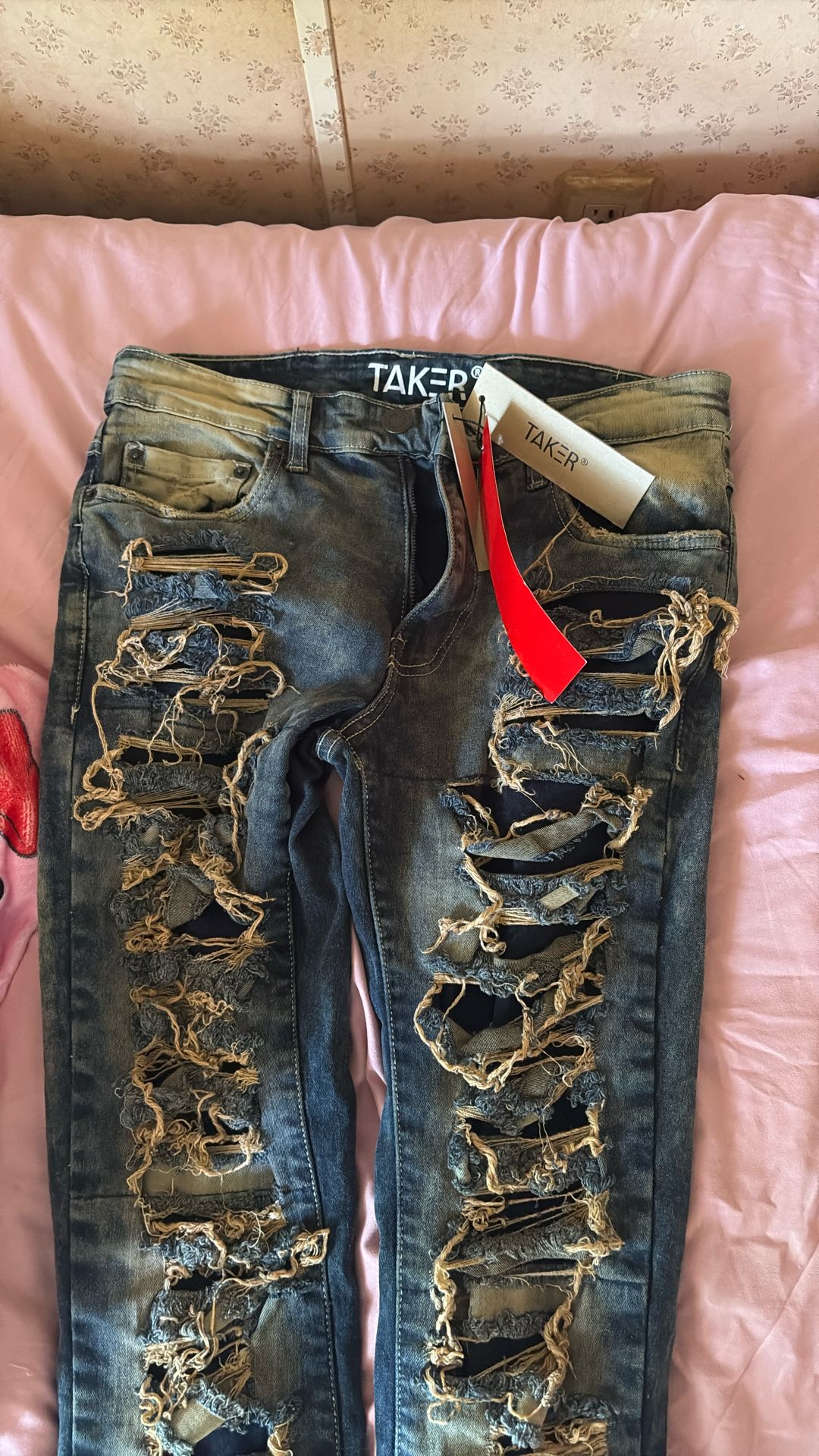 Stacked Jeans, Taupe Color