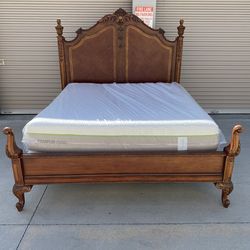 Cal king bed frame with mattress
