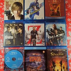 9 Blu-Ray movie lot, including Deadliest Catch S3. (Johnson, Ford, Kunis, Pitt)