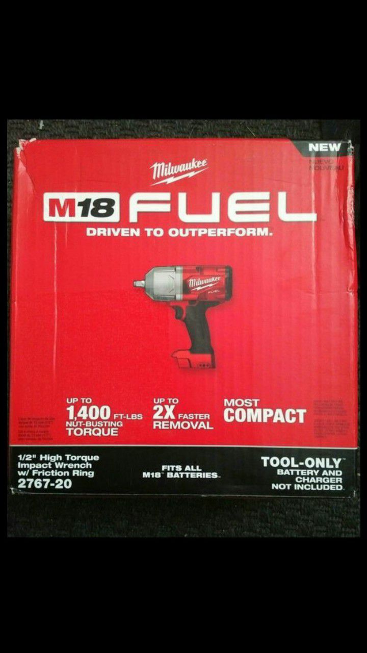 MILWAUKEE M18 FUEL BRUSHLESS HIGH TORQUE 1400LBS 1/2" IMPACT 3SPEED NEW. NUEVO TOOL.ONLY💪👍💪👍💪