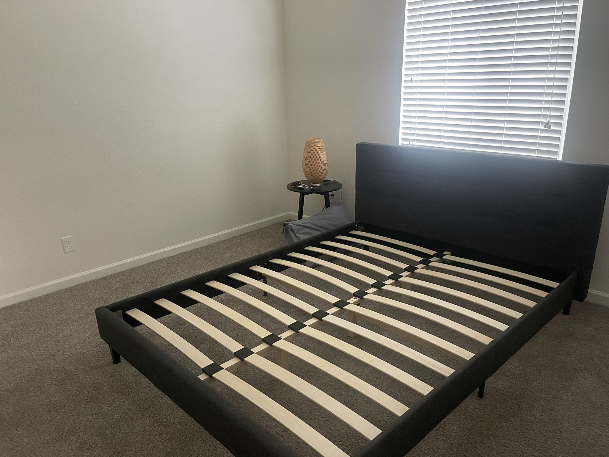 Wood-Slated Queen Size Bed Frame