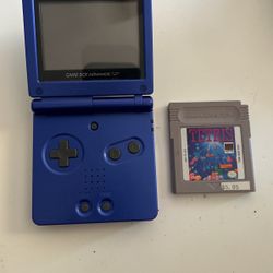 Blue Game boy Advance + FREE Tetris Game Included 