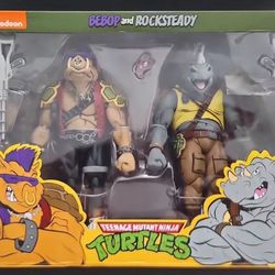 NECA Teenage Mutant Ninja Turtles Cartoon Bebop & Rocksteady Original TMNT NEW