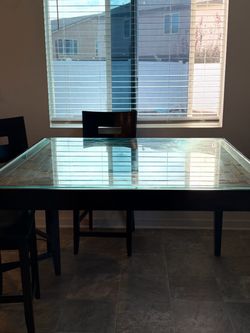 Glass Top Dining Table with Chairs