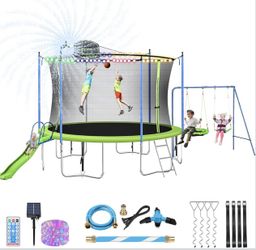 TRAMPOLINE WITH SWING SET