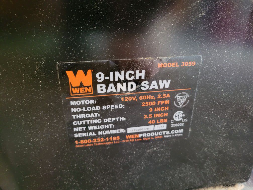 WEN BA3959 2.8-Amp 9-Inch Benchtop Band Saw for Sale in Gresham, OR  OfferUp