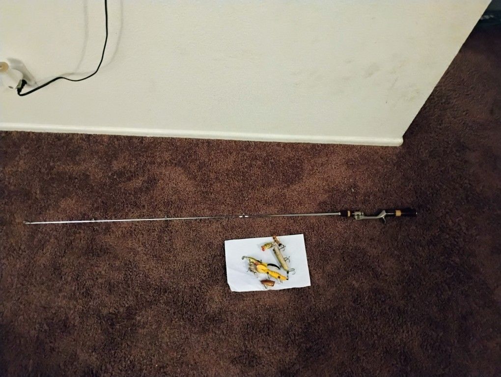 Vintage Fishing Pole And Lures