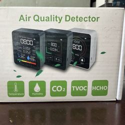 Portable 5 in 1 Intelligent Air Quality Detector ! Display - Temperature, Humidity, CO2, TVOC, HCHO
