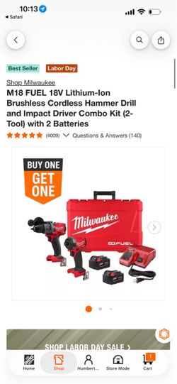 M18 FUEL 18V Lithium-Ion Brushless Cordless Hammer Drill and Impact Driver Combo Kit (2-Tool) with 2 Batteries