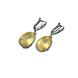 925 Sterling Silver Yellow Citrine Earrings For Women [EAR233]