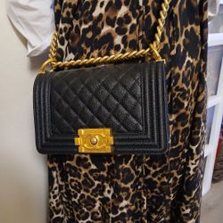 Genius Togo Cavior Leather Luxury Style Gold Chain Handbag Purse Crossbody Bag Clutch Satchel 