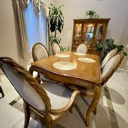 Dining Table Set With 6 Chairs And China Cabinet 