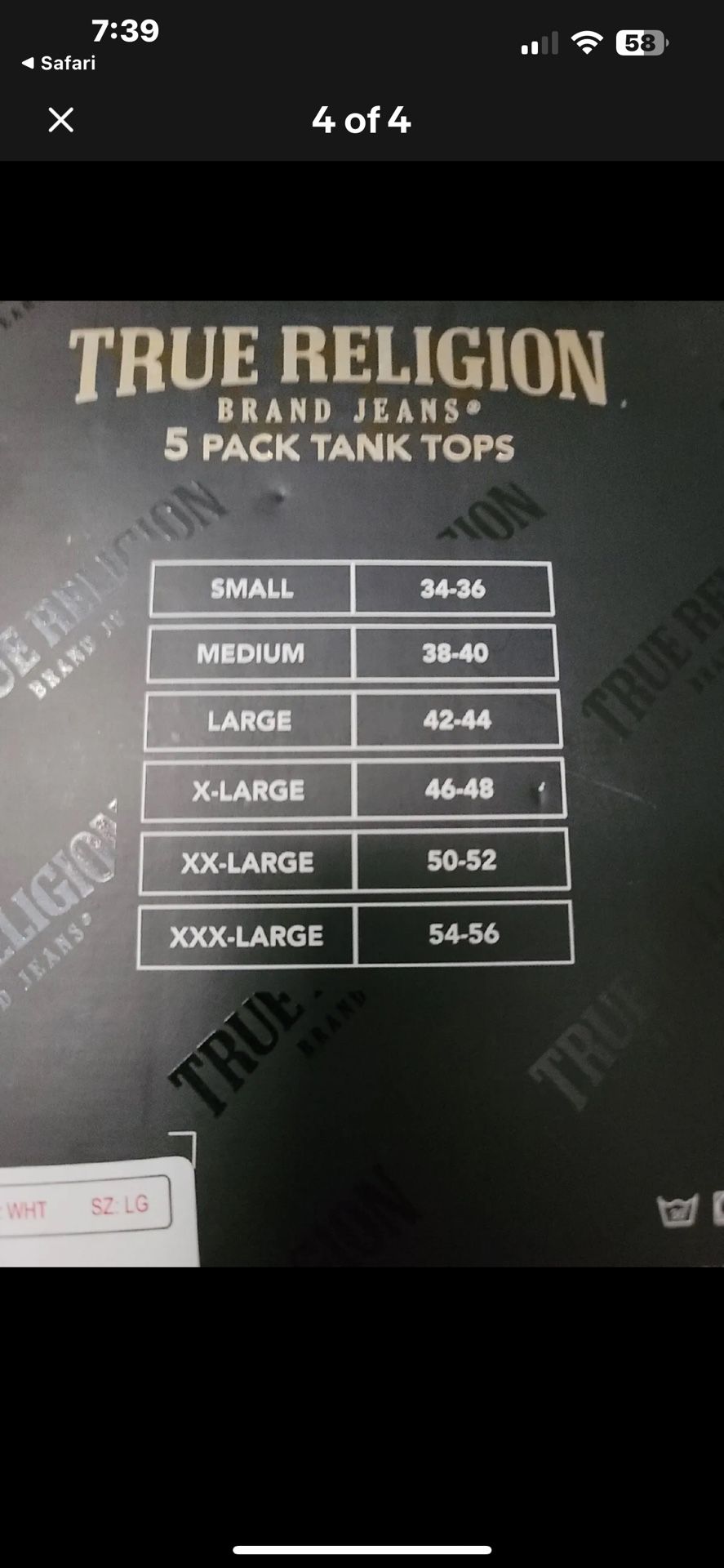 TRUE RELIGION Men's 4 Pack Crew Neck T-SHIRTS