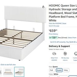 Queen Size Lift Up Storage Bed with Hydraulic Storage and Vertical Channel Tufted Headboard