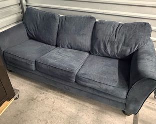 Blue fabric sofa sleeper