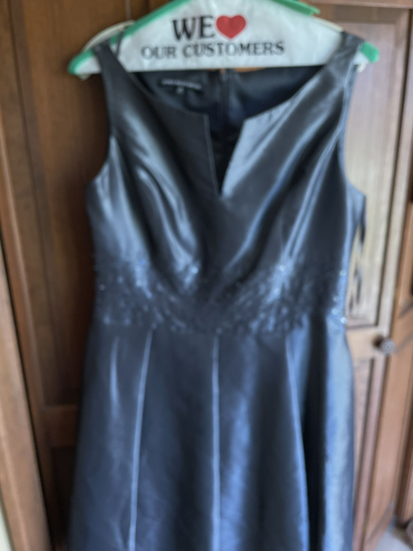 Size 14 Satin Silver Cocktail Dress