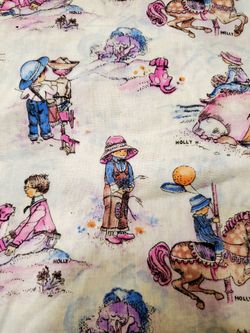 Holly hobby vintage 1970's fabric + novelty  children's quilting print