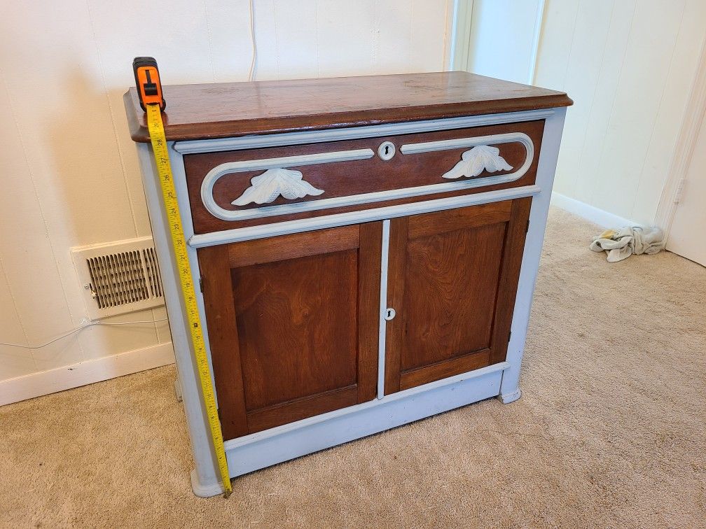 Antique wash stand cabinet