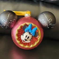 Disney Parks Minnie Sunburst Mouse Icon Ball Christmas Ornament 