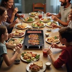 3-in-1 Electric Nonstick Griddle Grill 1800W,Teppanyaki Grill with Removable Temperature Control & Drip Tray for Pancakes Burgers Eggs,22"x 10.5"