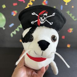 PIRATE SEAL 15 INCH LONG WHITE PLUSH - ADORABLE