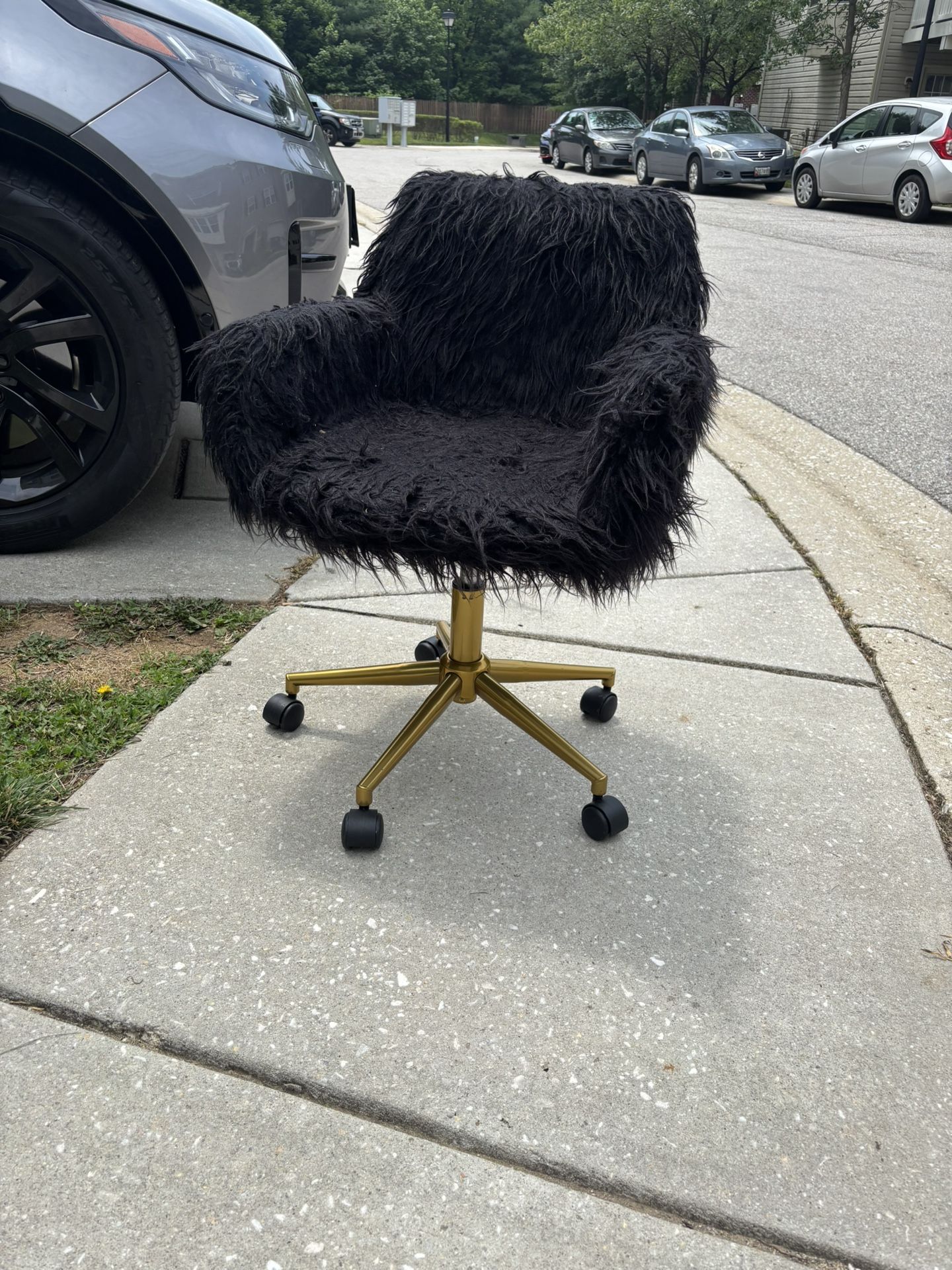 Black Fluffy Chair