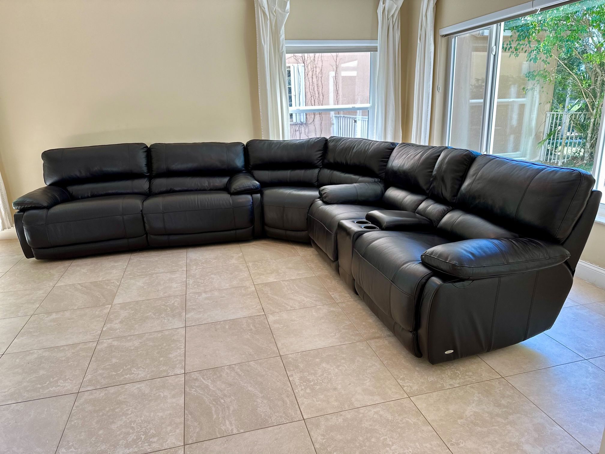 Cindy Crawford Home Leather Sectional 