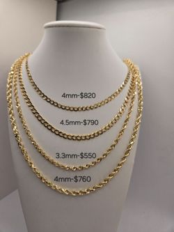Cadenas de oro real 10KILATES medida 24" todas nuevas