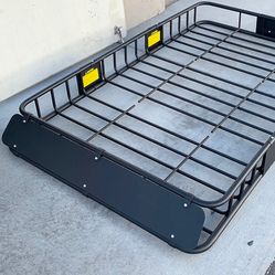 $145 (New in box) Universal roof rack 64x39 inch car top cargo basket carrier extension luggage holder 150lbs max