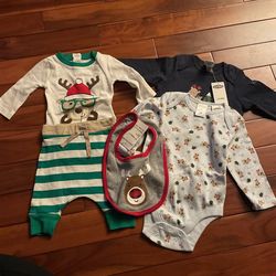 NWT 5 Piece Baby Clothes Size Newborn Christmas 