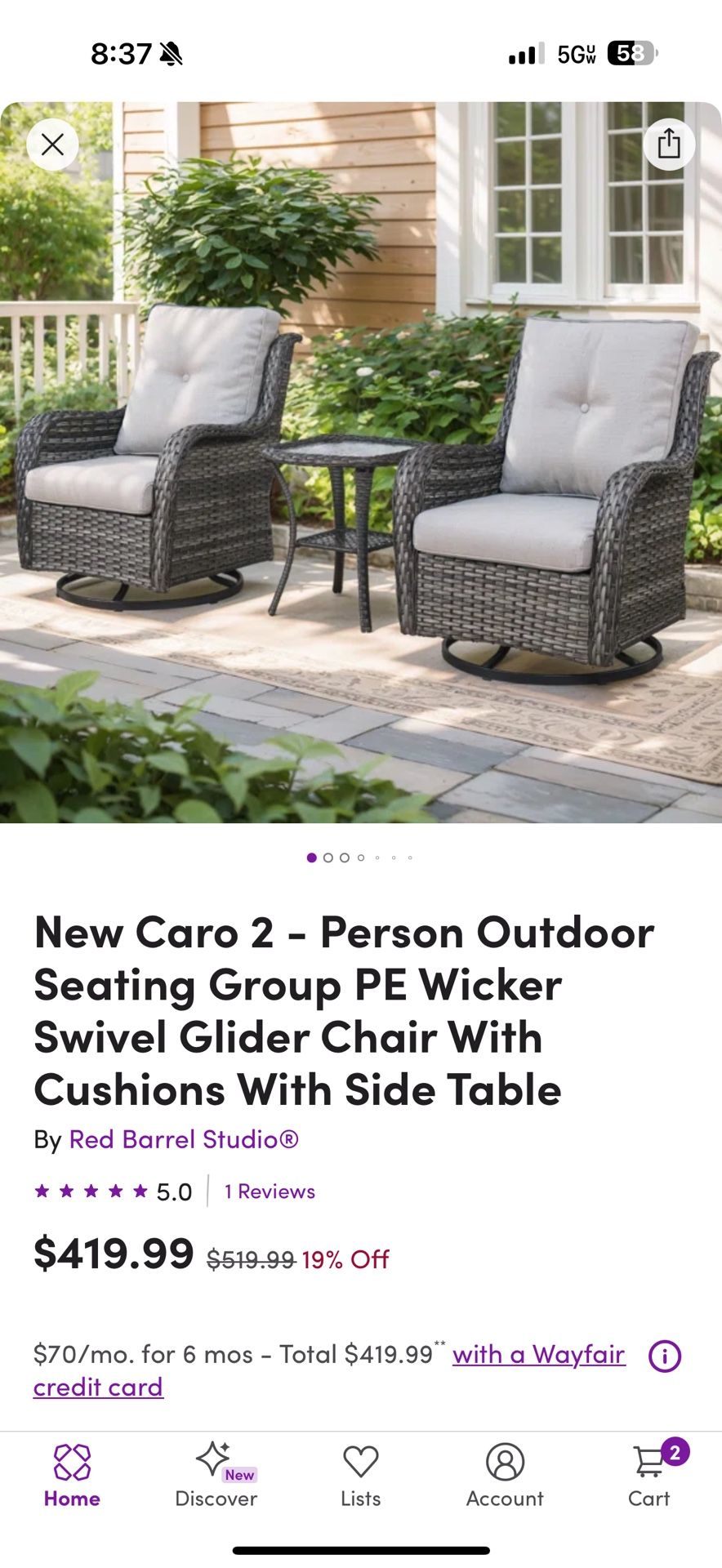 Swivel Glider Chairs With Cushions And Side Table