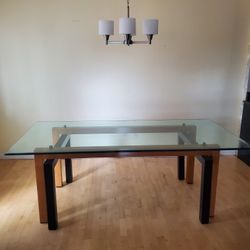 Large Glass Dinning Room Table 
