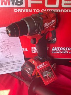 MILWAUKEE M18FUEL 1/2” HAMMER DRILL #2904  And BATTERY 5.0  New Out The Box    Never Used. ((( Hammer And Battery Only )))