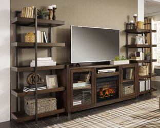 Starmore Black 3-Piece Wall Unit with Electric Fireplace