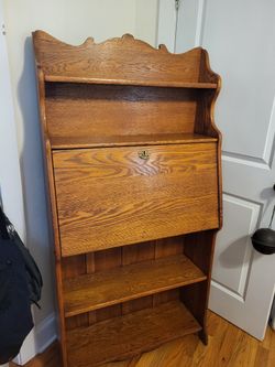 Oak Secratary Desk/Bookcase