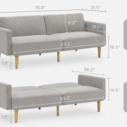 Small Couch / Sofa Bed (Light Gray)