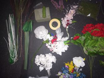 Faux flowers and vines
