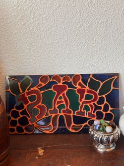 Vintage fused ArtGlass MCM bar insert