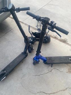2 e scooters and hover bored go kart