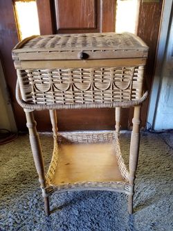 OLD Wicker sewing basket