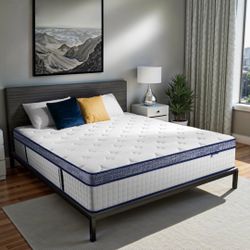 Queen Size 10 Inch Hybrid Mattress with Memory Foam and Innerspring