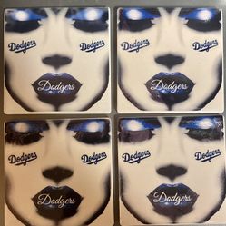 New Set Of 4- 4x4 D. Baseball Ceramic Coasters. 