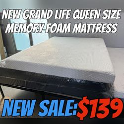 NEW GRAND LIFE QUEEN SIZE MEMORY FOAM MATTRESS 