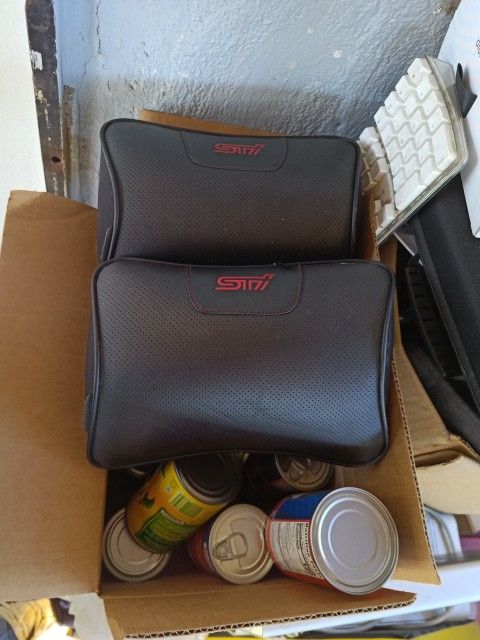 Subaru STI leather Neck Pillows