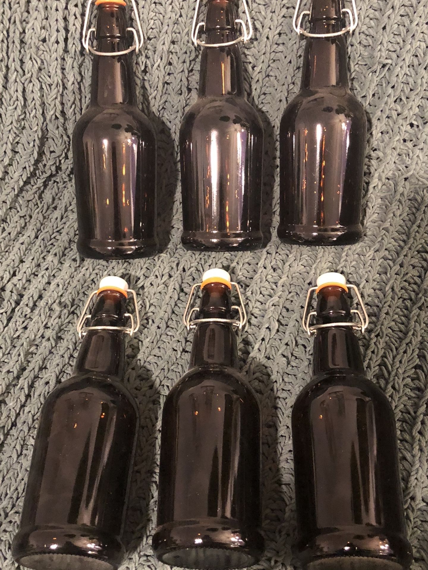 Self-Sealing Glass Amber Beer Bottles Home Beer Brewing Decor